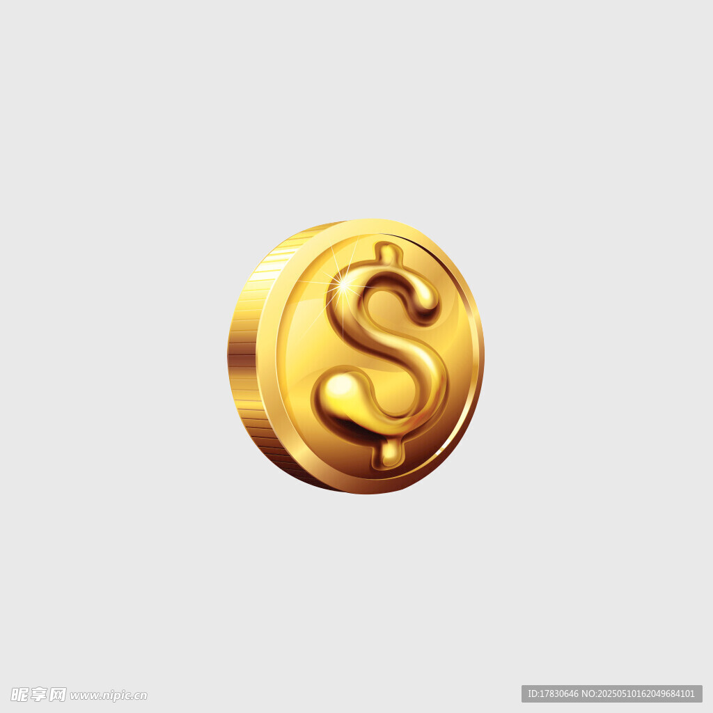 金色美元金币图标