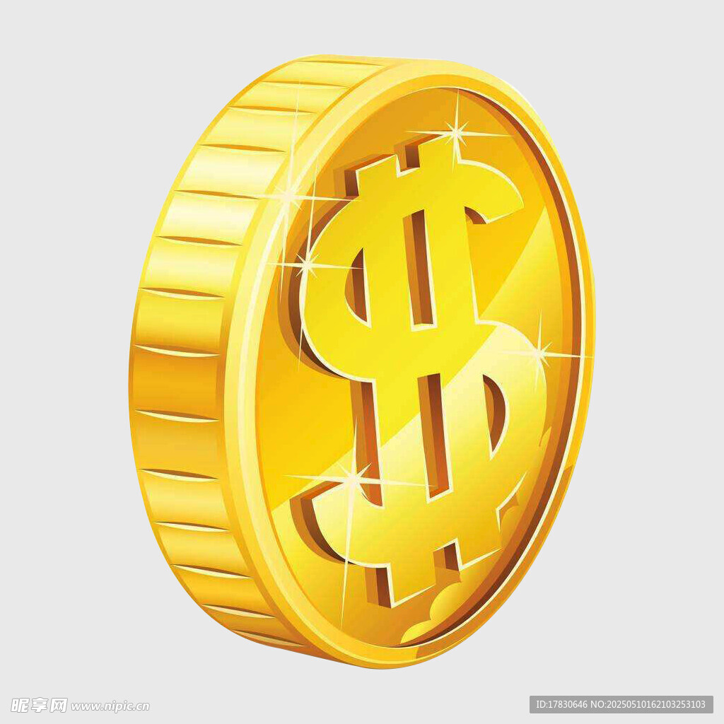 金色美元硬币图标