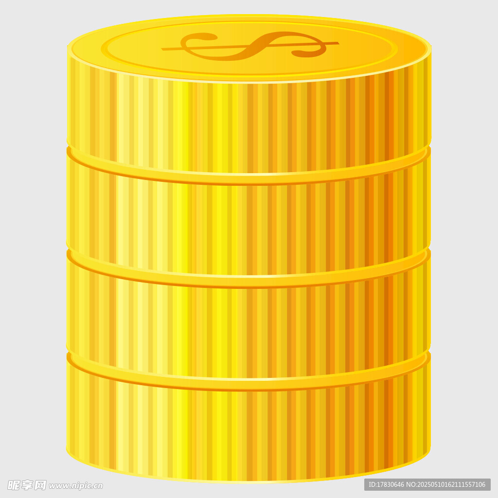 金色硬币堆叠