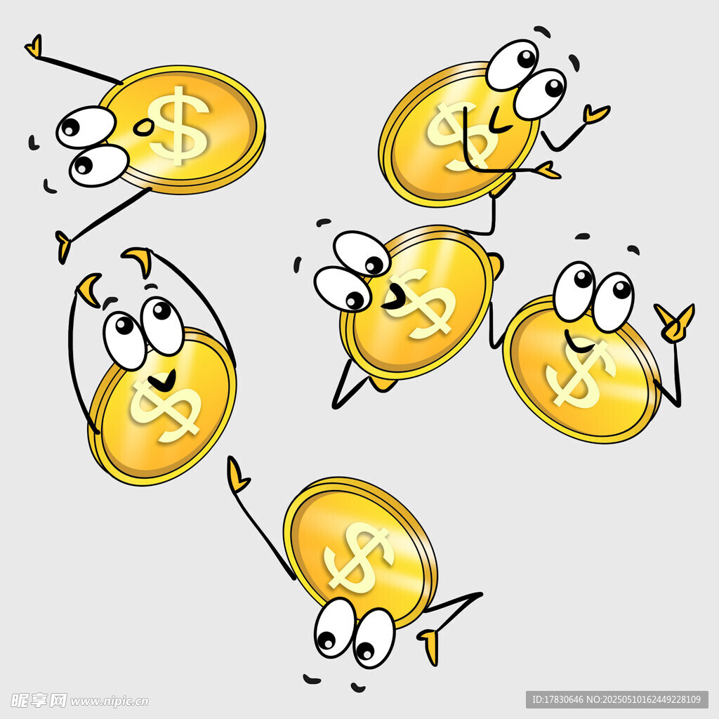 可爱金币卡通形象