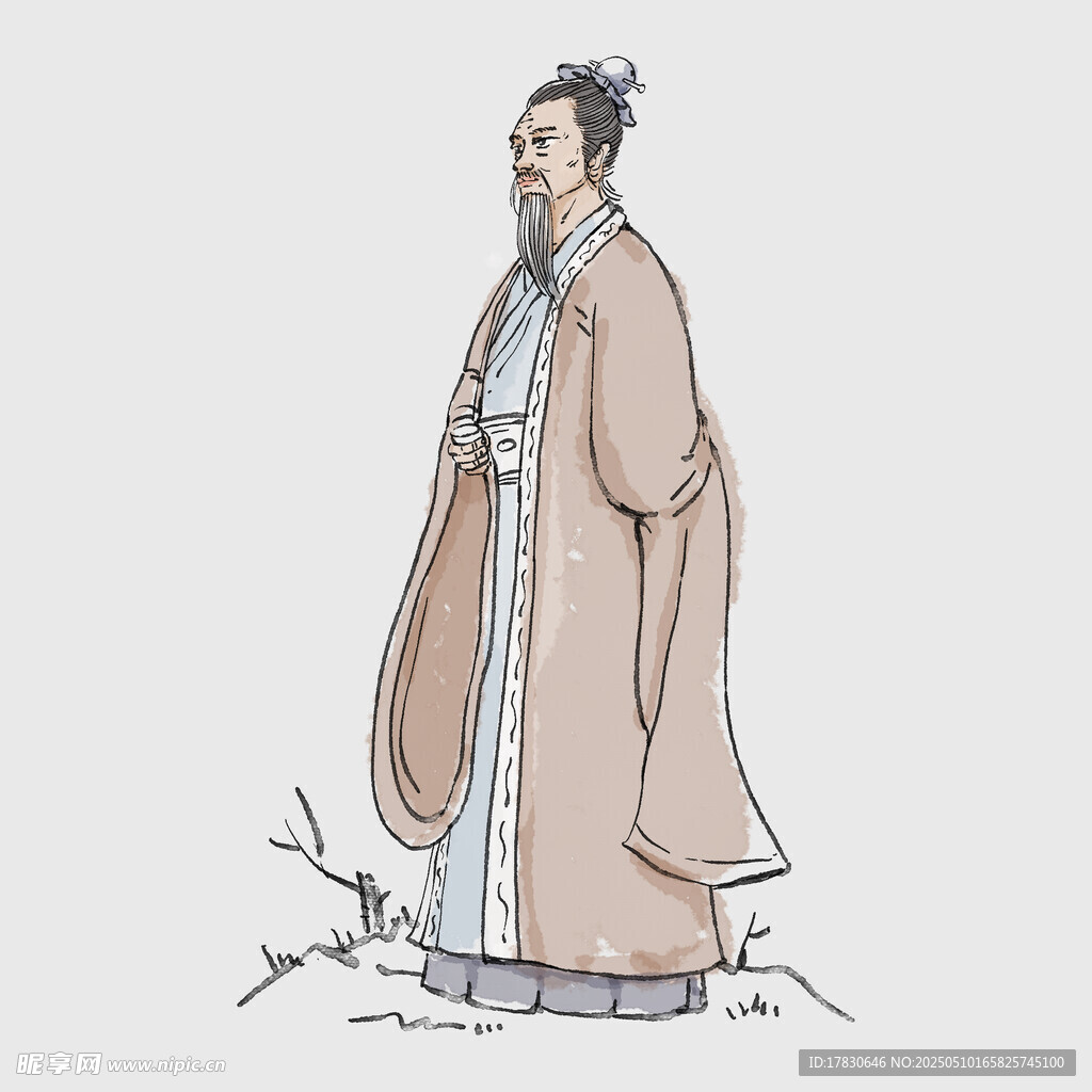 古代长袍男子形象