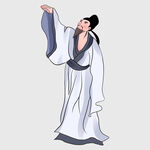 古代男子潇洒挥袖姿态