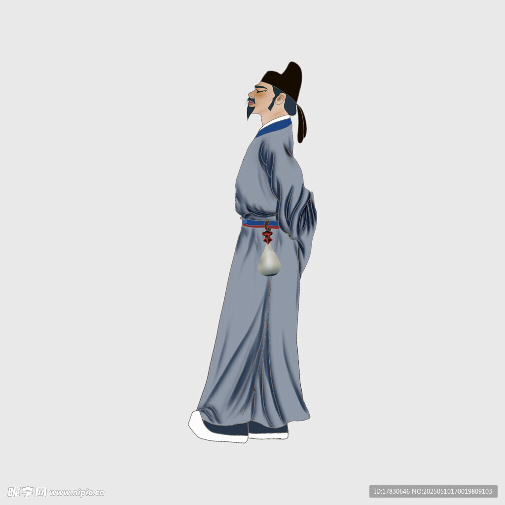 古风女子背影汉服形象