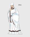 古代白衣长袍男子形象