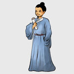 古装女子手持物件形象