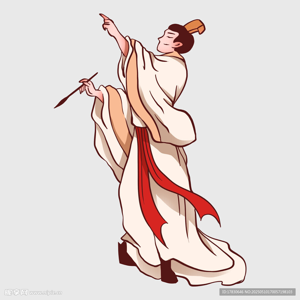 古代文人吟诗作画姿态