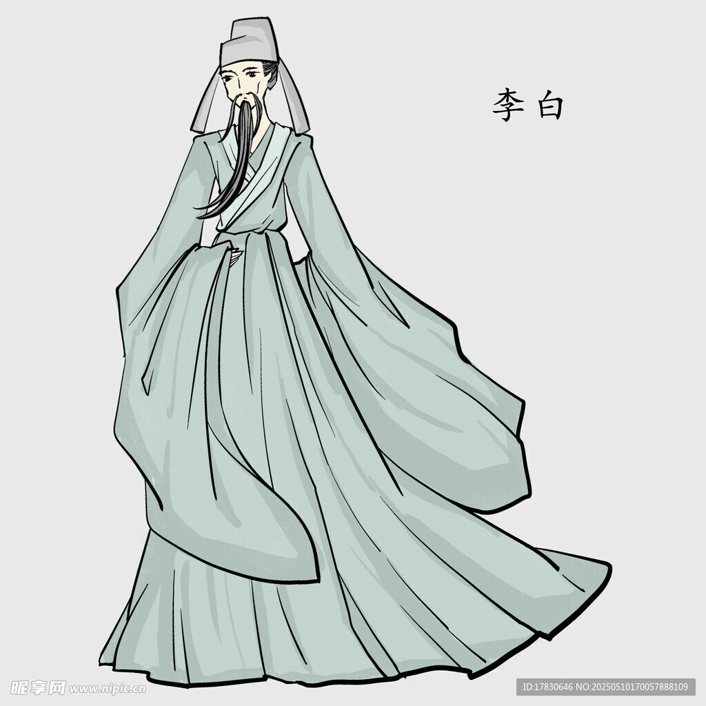 古风李白飘逸服饰形象