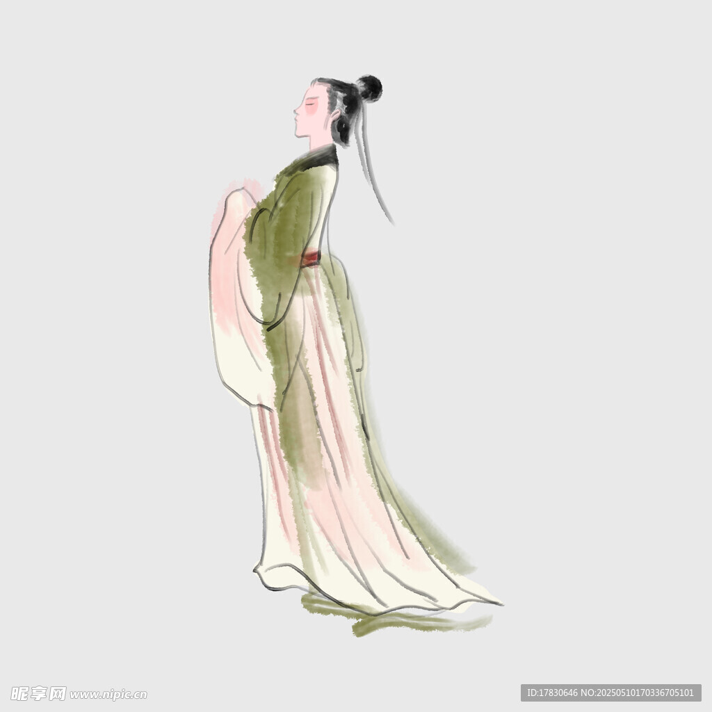古典汉服女子优雅身姿