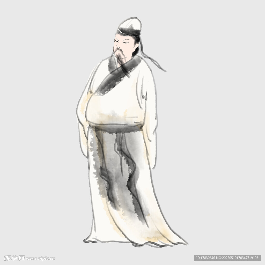 古代长袍男子画像