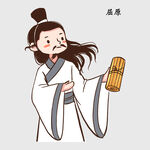 古代书生手持竹简