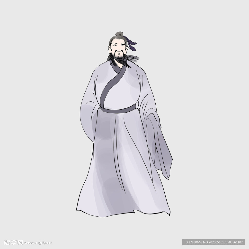 古风男子长袍飘逸形象