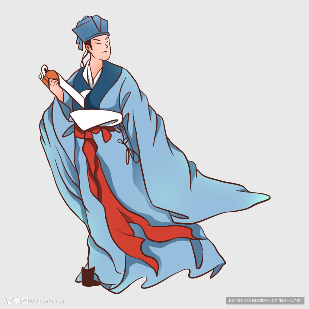 古代官员形象插画
