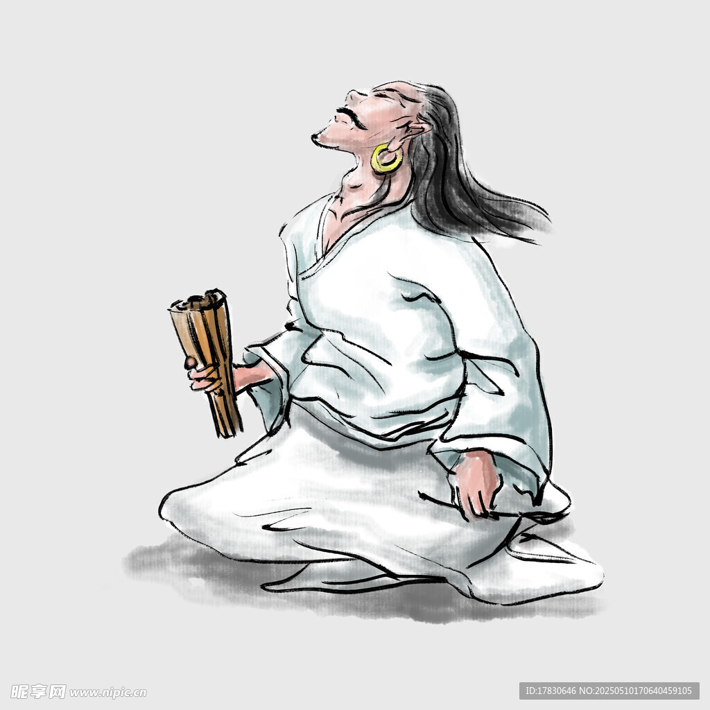 手持乐器的古装人物