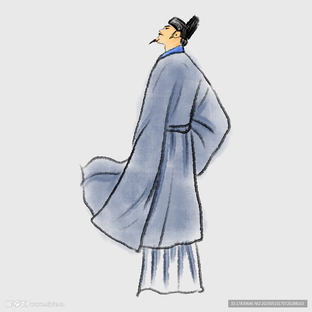 古风男子长袍飘逸形象