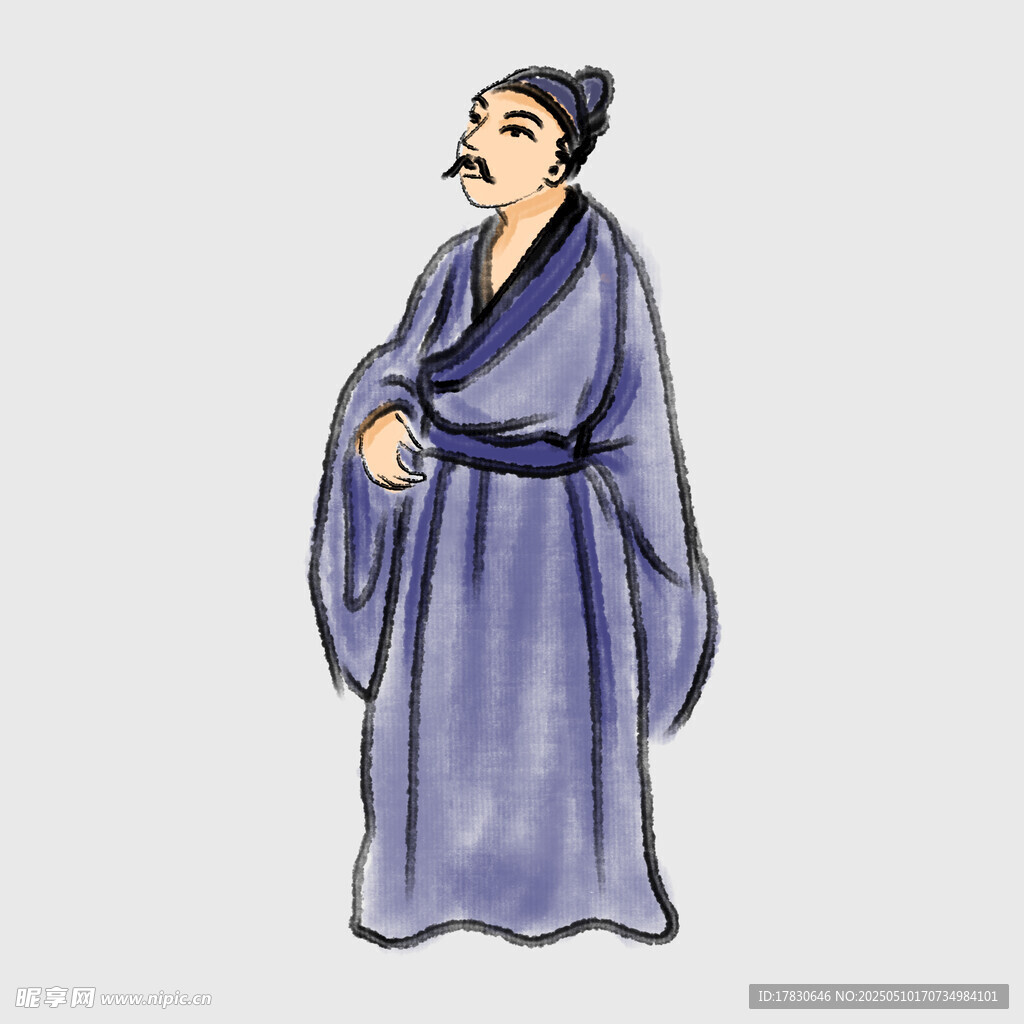 古代长袍男子形象