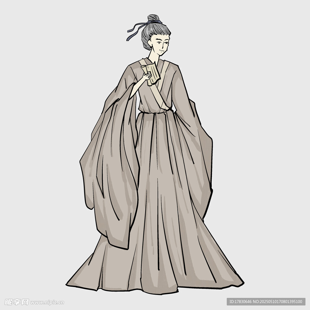 古风汉服女子优雅立姿