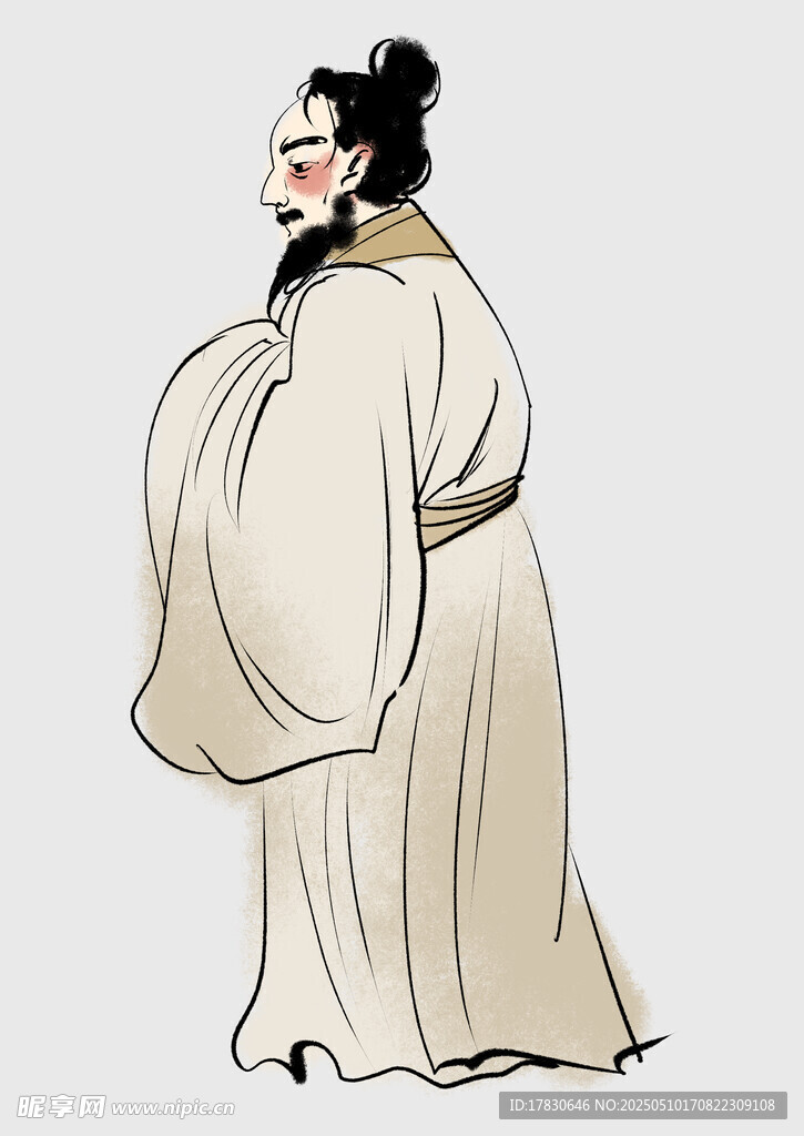 古代男子长袍形象