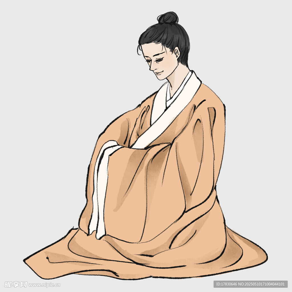 古风女子静坐