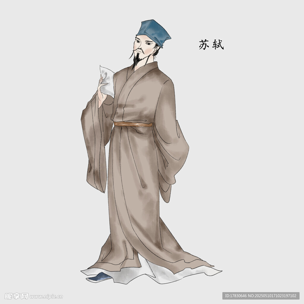 古风苏轼形象插画
