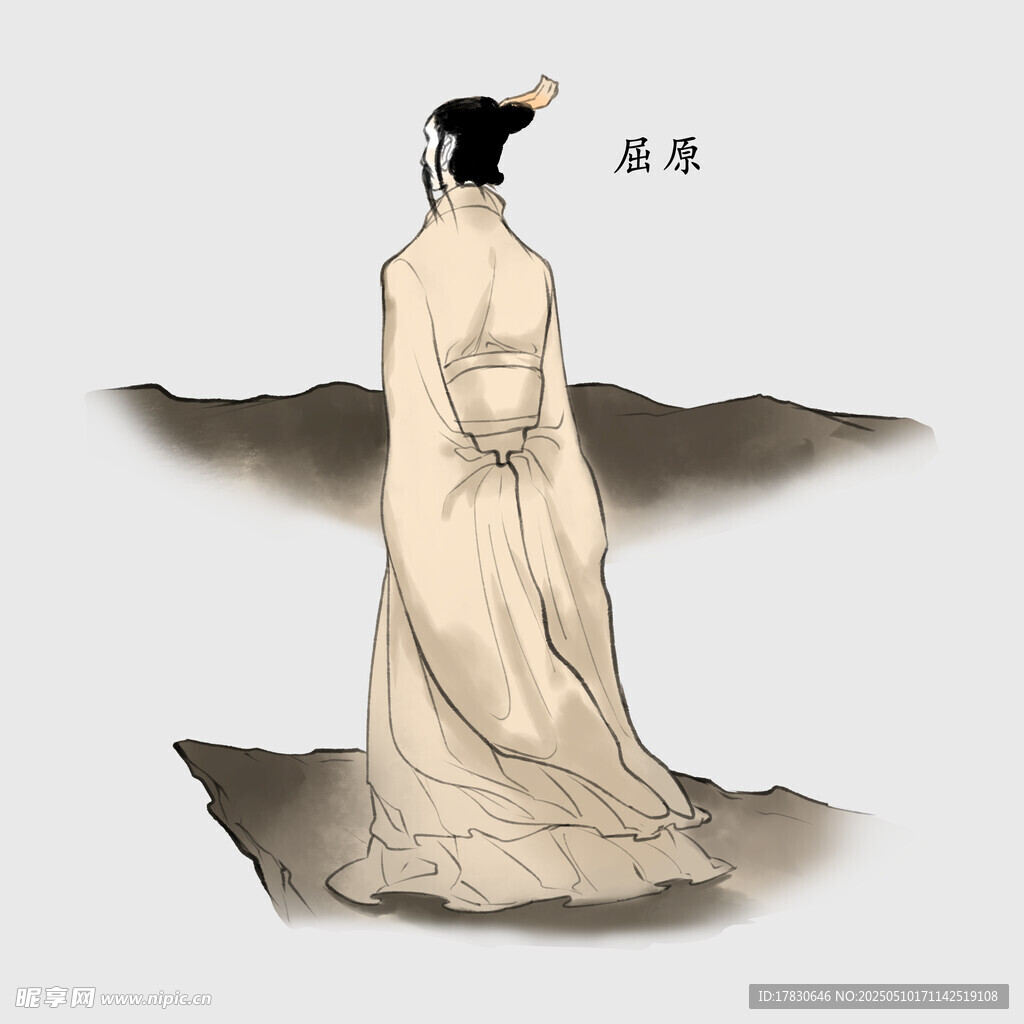 古风女子背影意境图