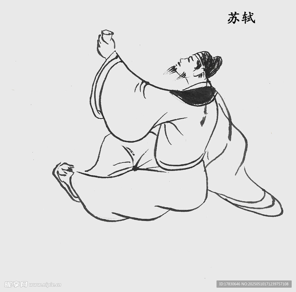 古代人物饮酒姿态图