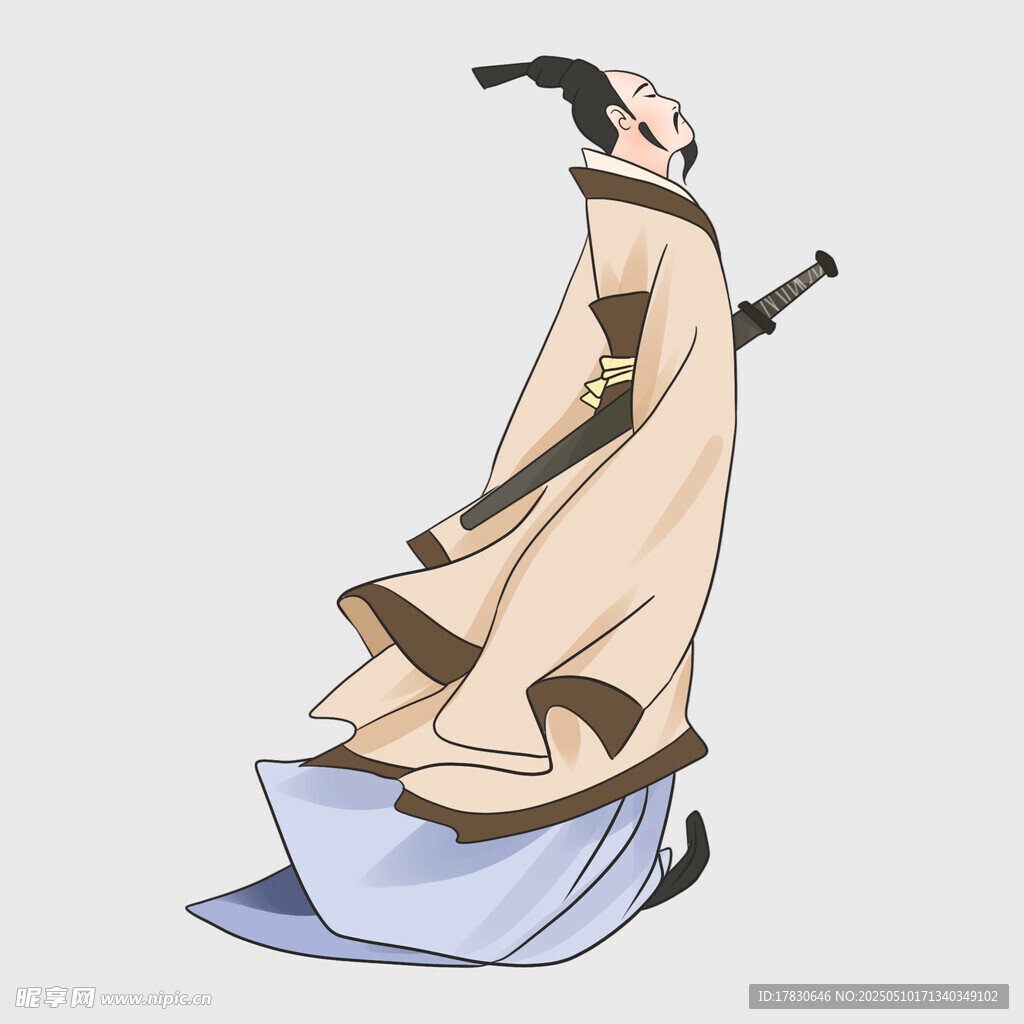 古风持剑飘逸人物形象
