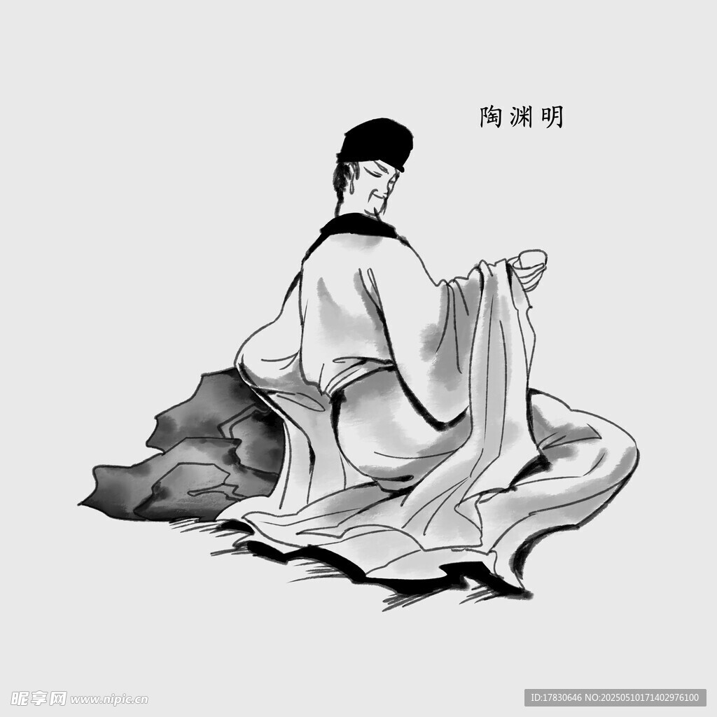 古代文人坐姿画像