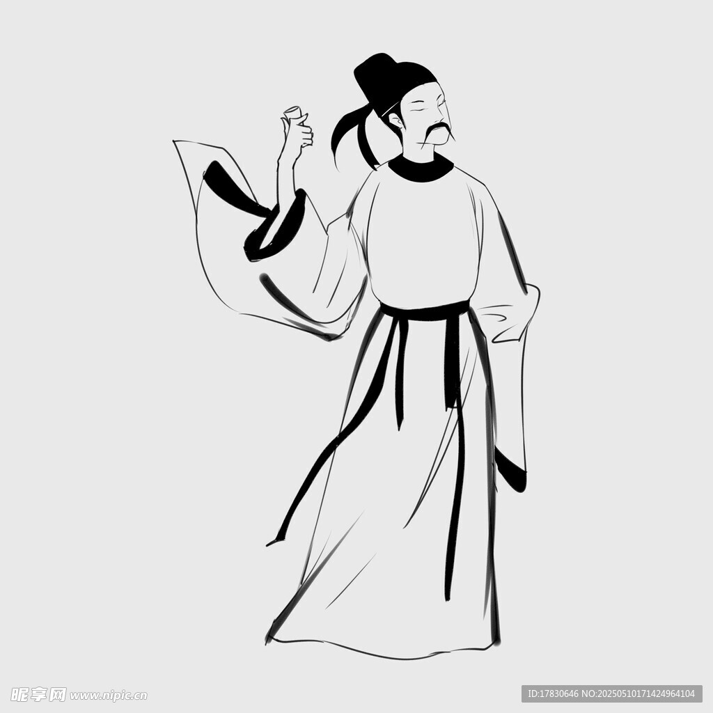 古代文人形象插画