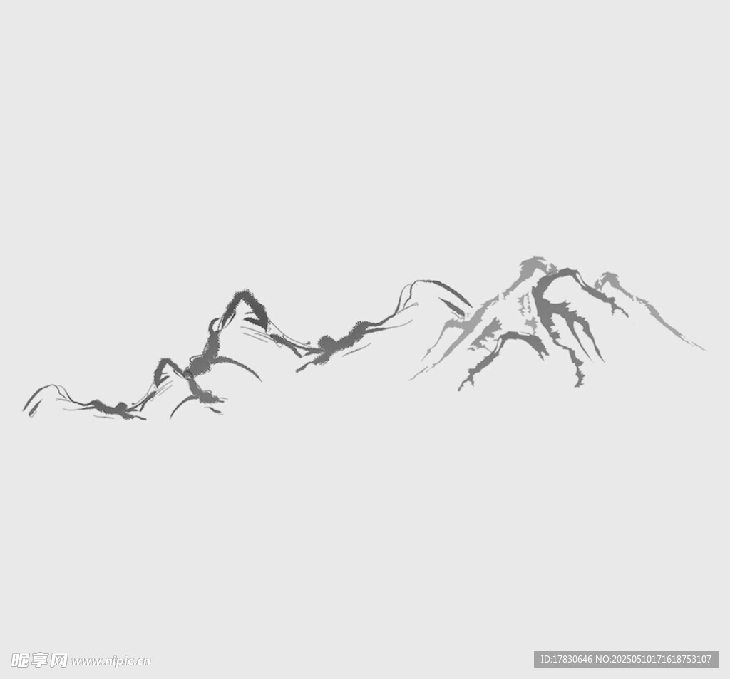 水墨写意山峦图