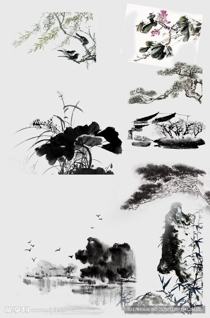 水墨山水绘画素材集