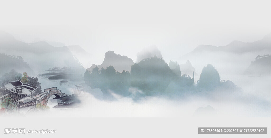 水墨山水间的缥缈意境