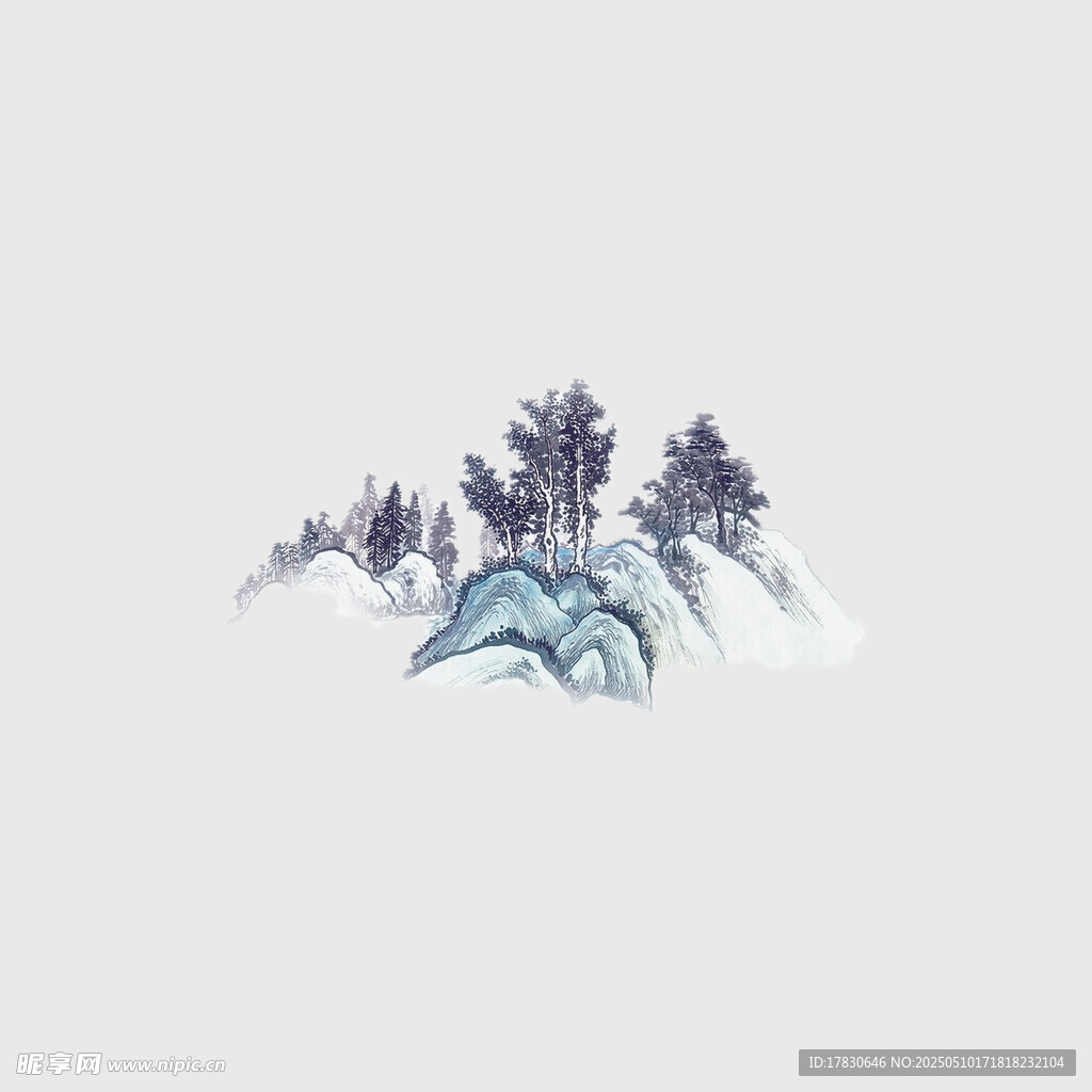 水墨写意山景图