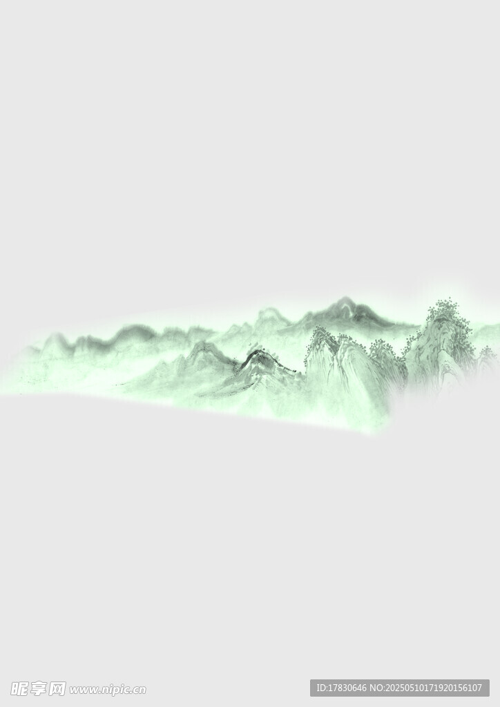 淡绿色山峦景观