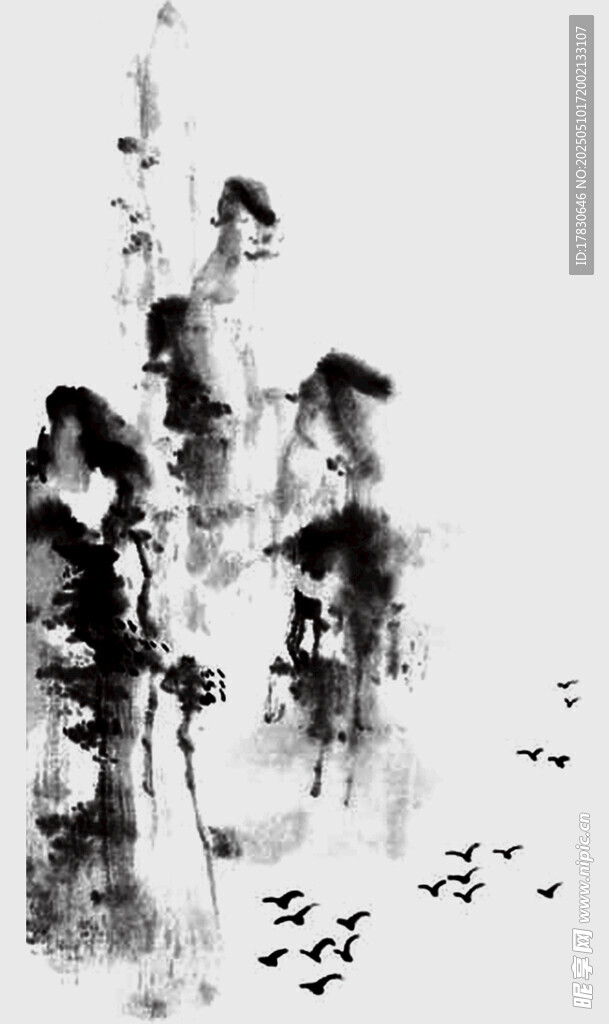 水墨人物画 古风意境