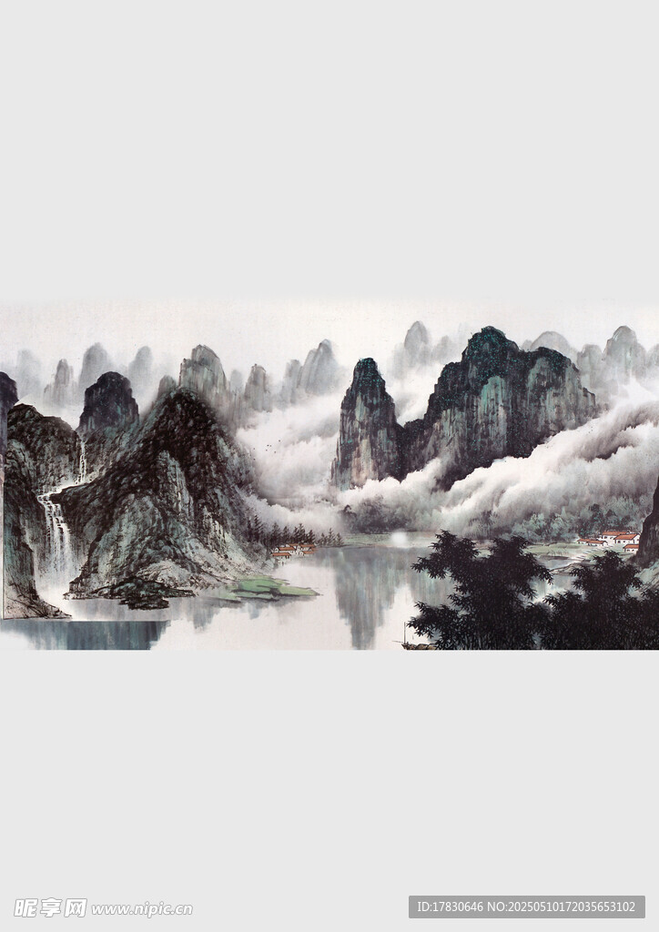 水墨山水风景图
