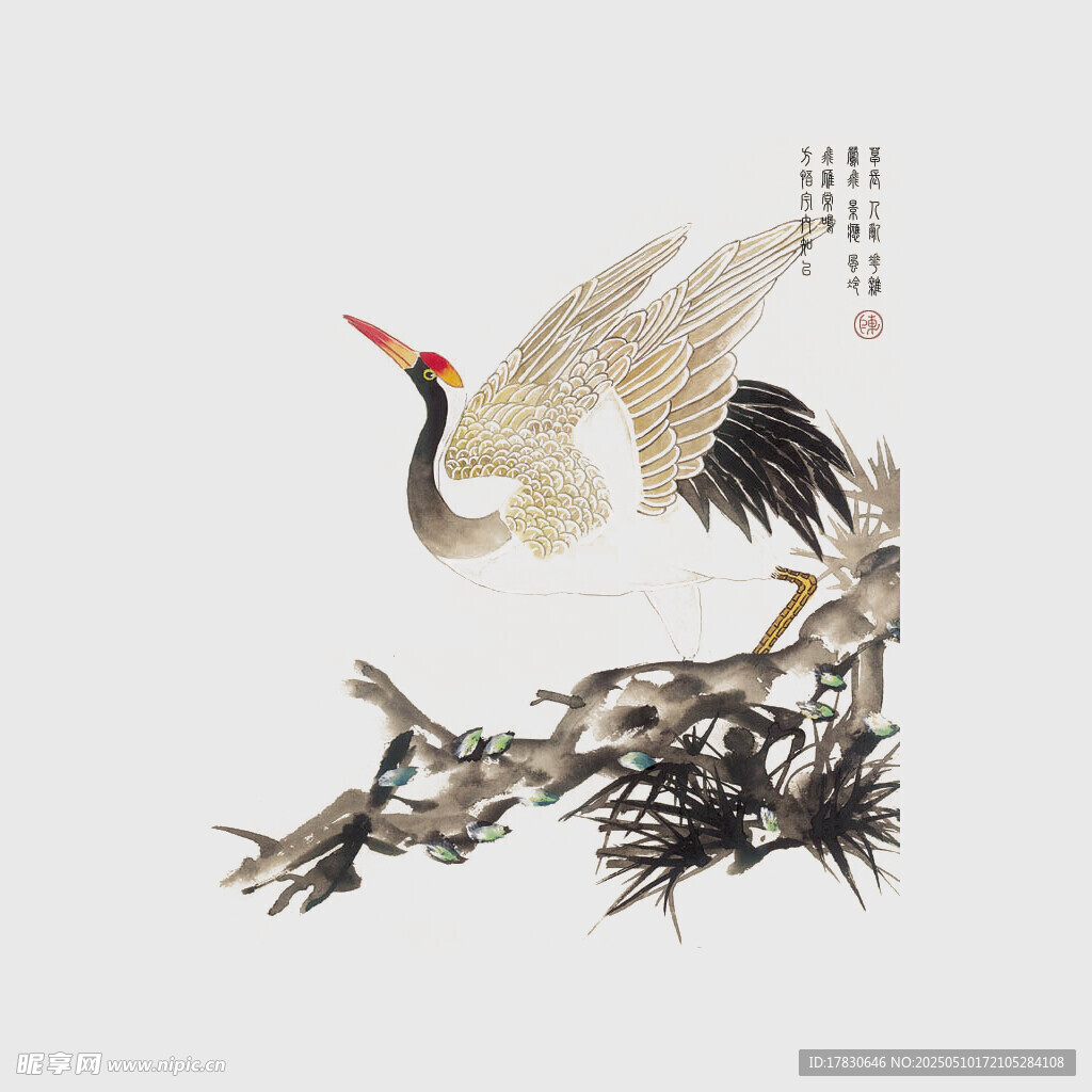 水墨仙鹤图