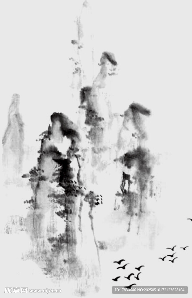 水墨人物画 意境悠远