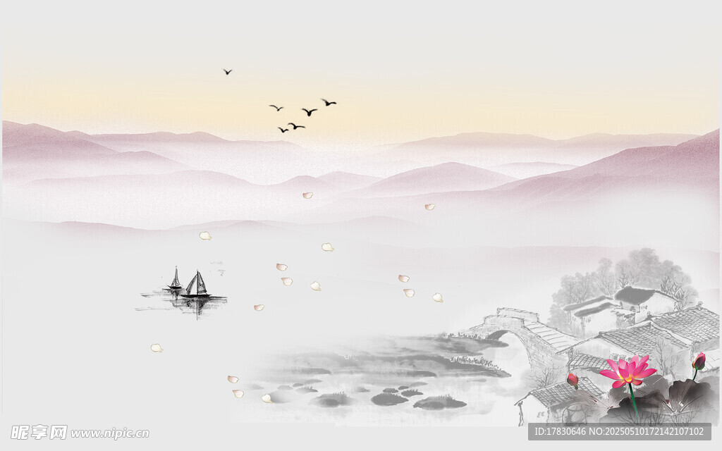 水墨山水意境图