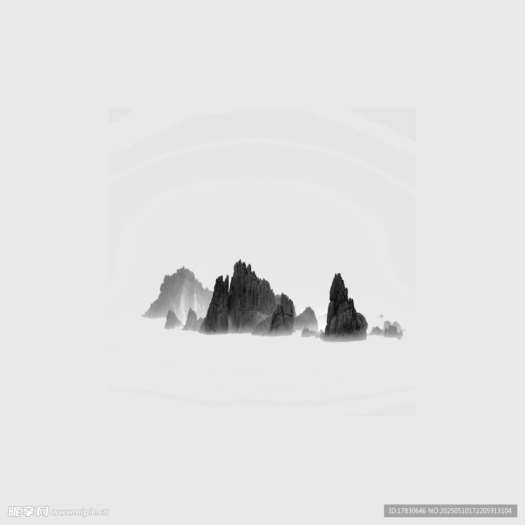 水墨群山 云雾缭绕意境美