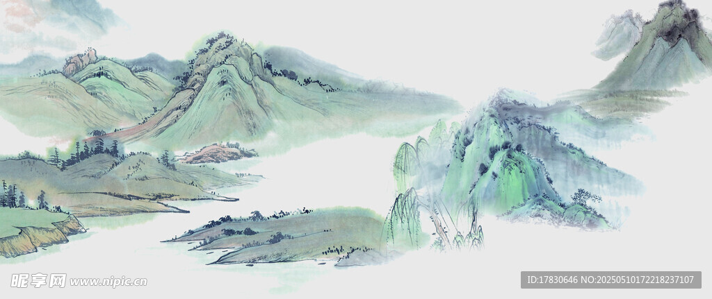 水墨山水风景图