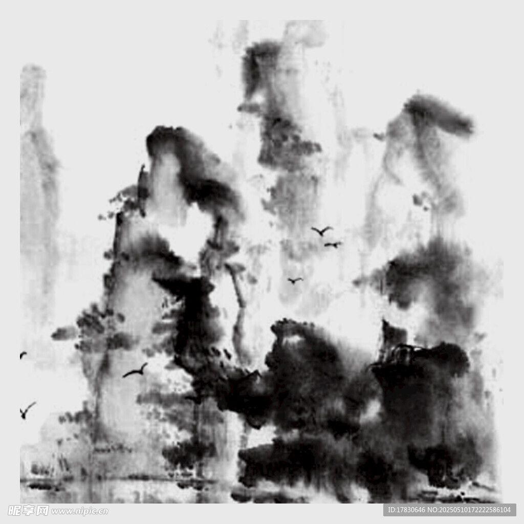 抽象水墨艺术画作