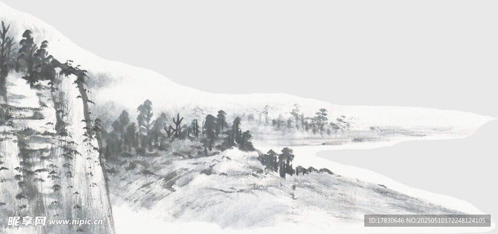 水墨山水风景图