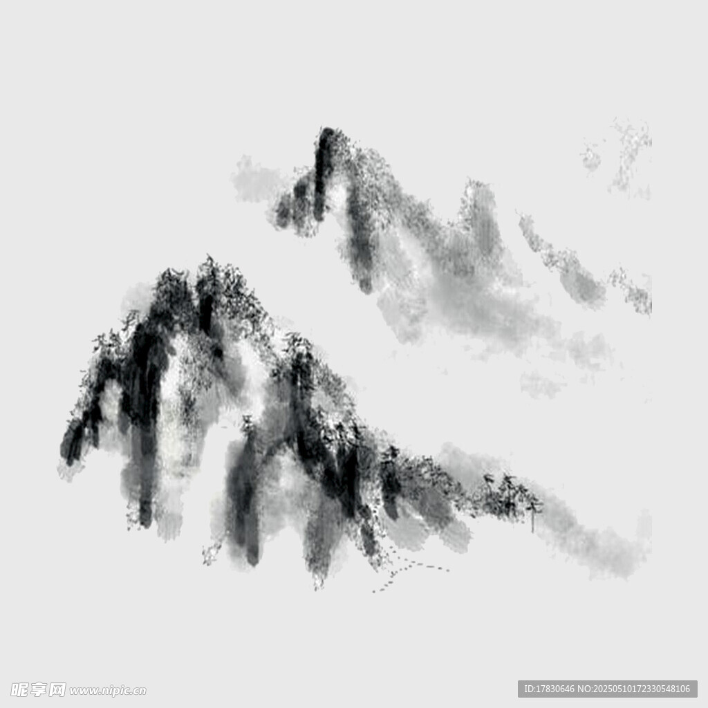 水墨写意山峰图