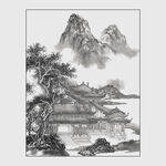 水墨山水间的古典建筑