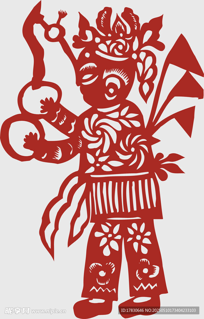 传统剪纸艺术人物造型