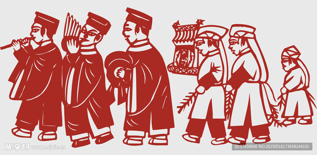 古代官员出行场景插画