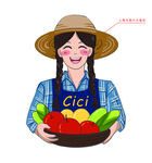 田园小姐姐画