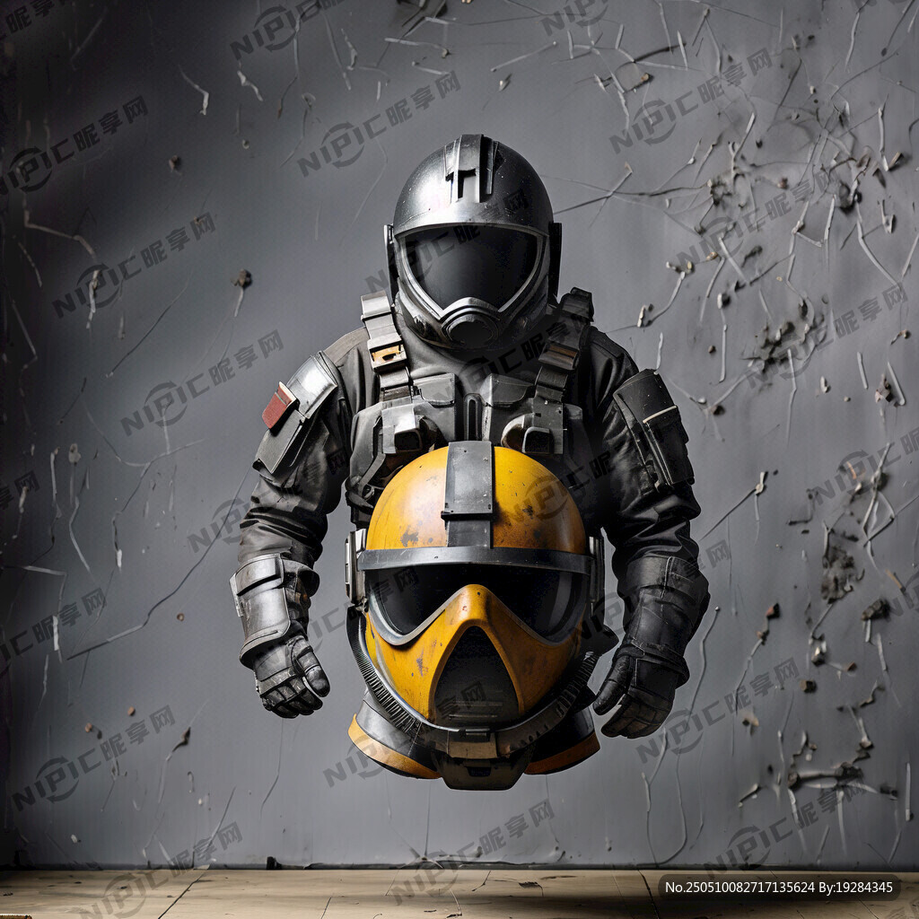 一个人戴着头盔 穿着防弹衣