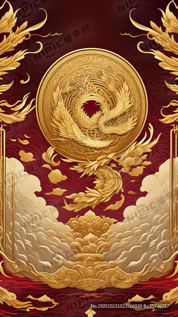 黄金 金元宝 大鹏鸟 红太阳