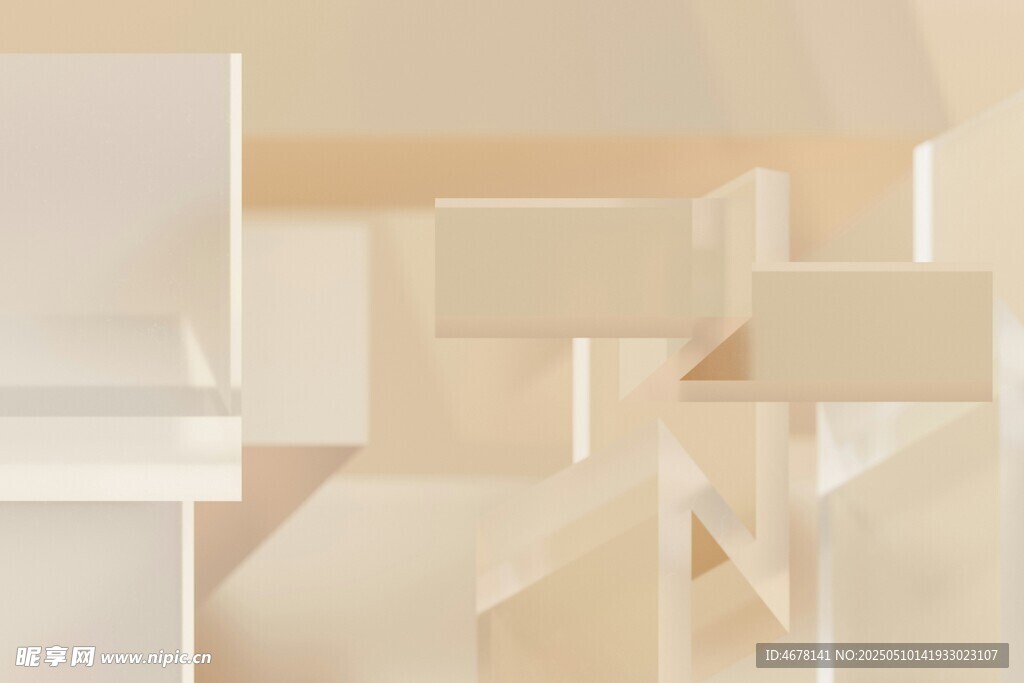 简约几何立体建筑场景